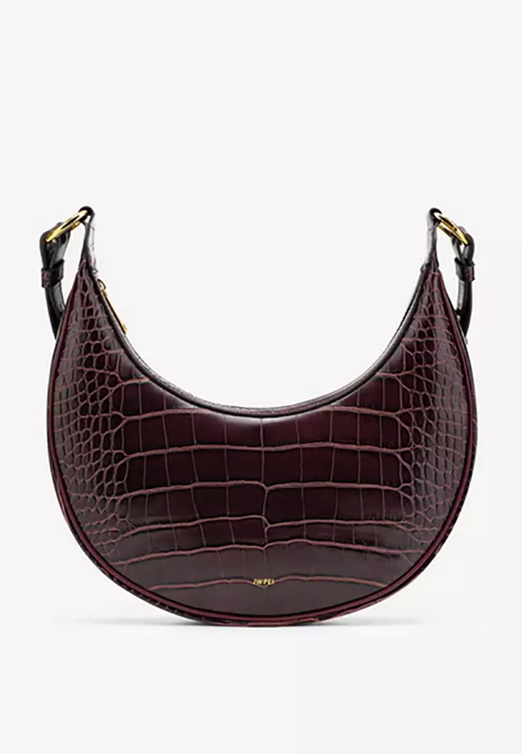 Carly Saddle Bag - Brown Croc