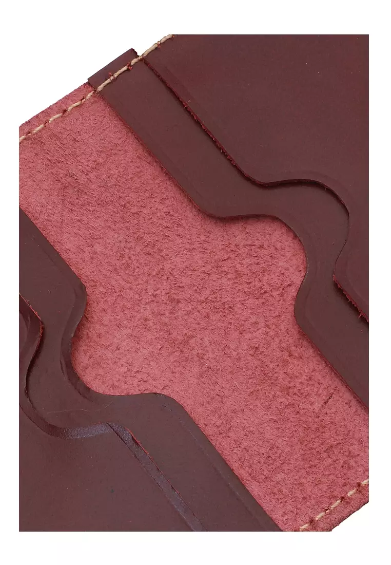 Zackly Card Holder Wallet Dompet Kartu Many Slot Handmade Material Genuine Leather Kulit 024 ORIGINAL - Red