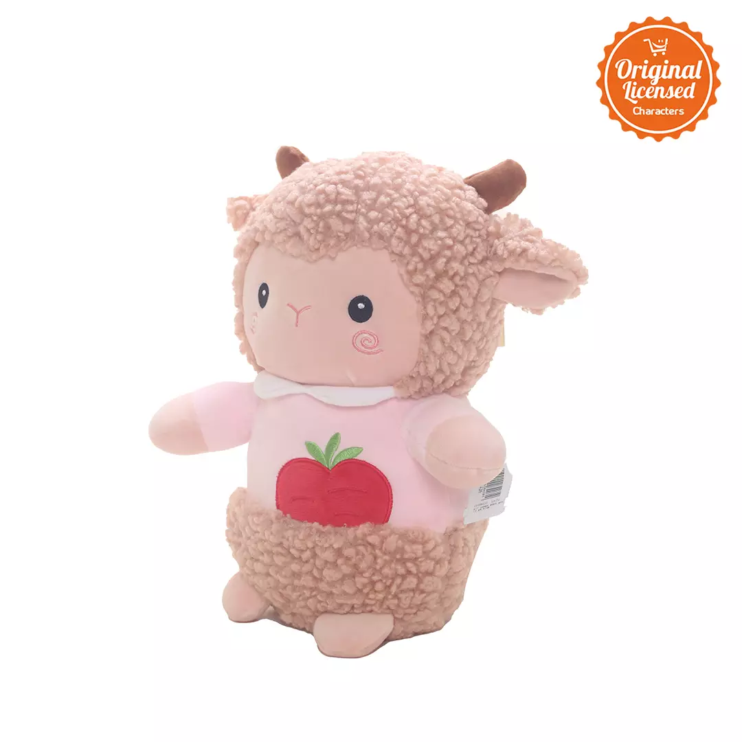 Boneka Domba Duduk Baju Apel Warna Pink 30 cm