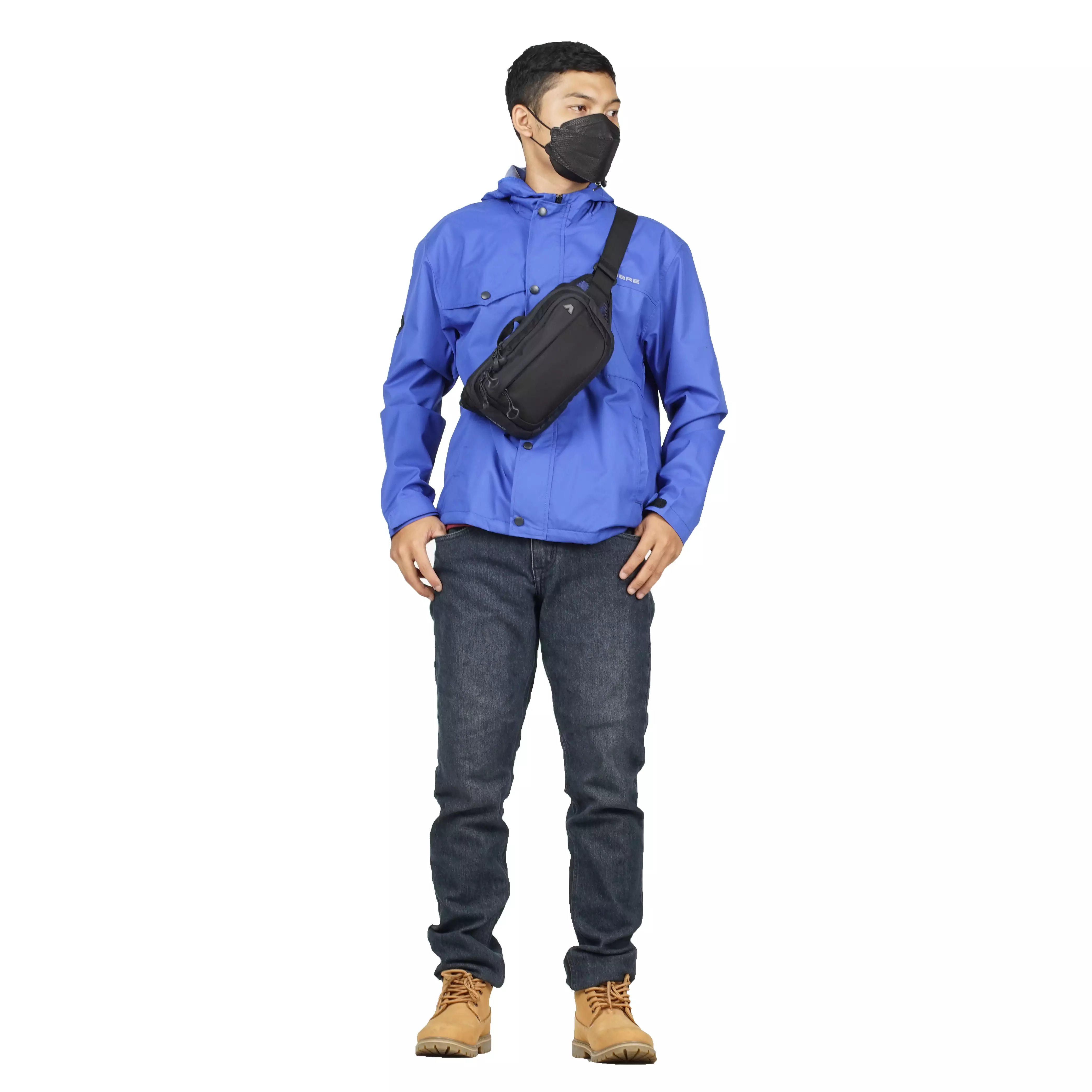 Kalibre Tas Pinggang Pria Waist Bag Crevont 1L Black 921859000