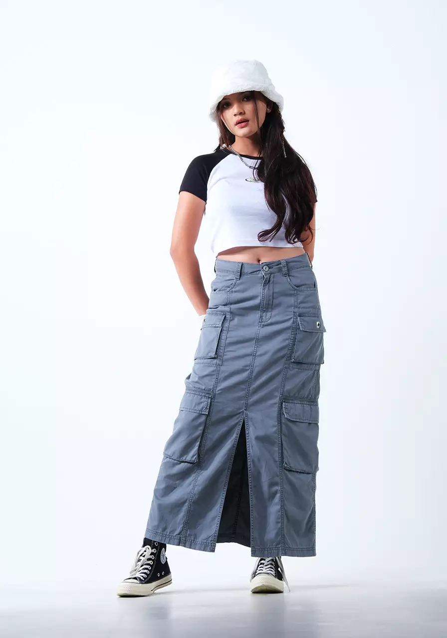 Rok Wanita Cargo Sakura Grey