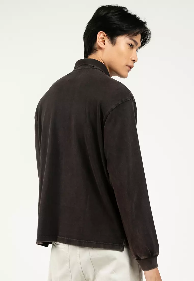Long Sleeves Heavyweight Relaxed Polo Shirt