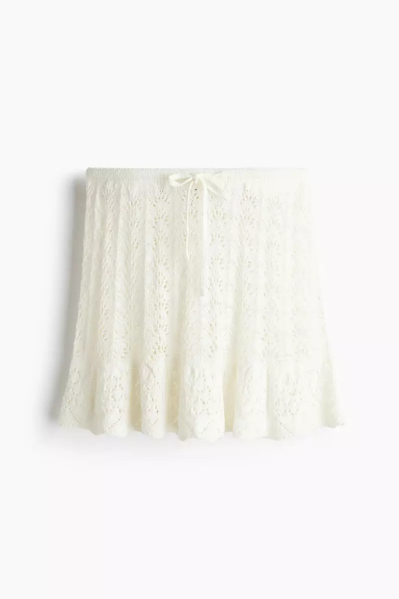 Pointelle-knit skirt