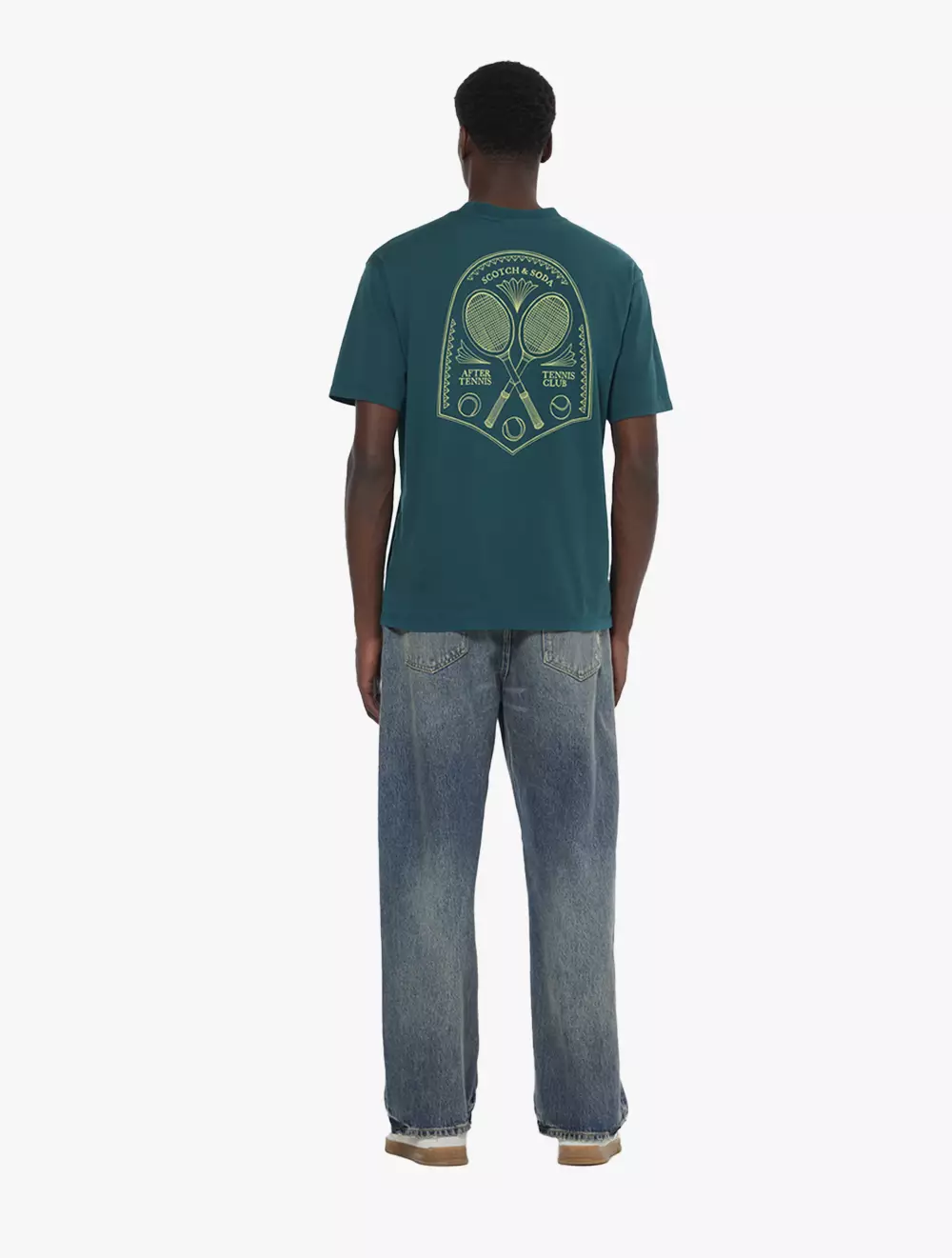 Scotch & Soda Sporty Relaxed Fit Artwork Tee, Organic Cotton & Linen Size S NWT
