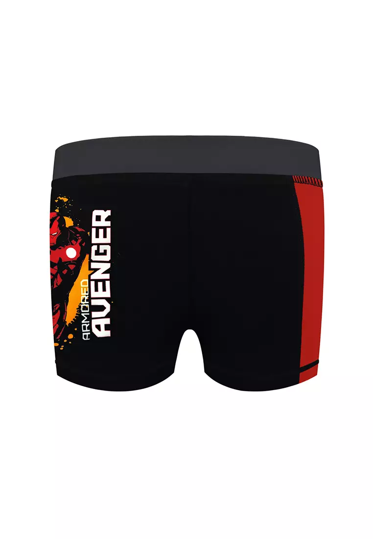 Marvel Iron Man Jammers With Drawstring Swimwear For Kids Boys
