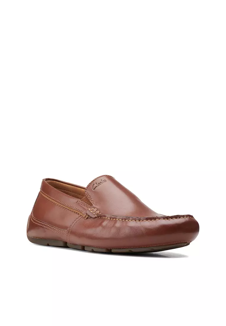 Markman Plain Dark Tan Leather Mens Casual Shoes