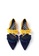 House of Avenues navy Ladies Ruffle Strap Flat Pumps 5100 Navy A7739SHBEB98CEGS_4