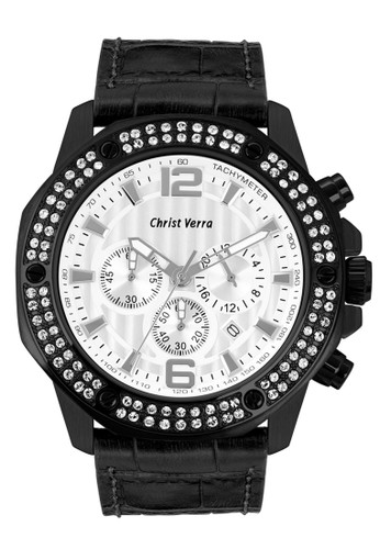 Christ Verra Fashion Women's Watch CV 1352L-26 WHT/BLK White Black Leather