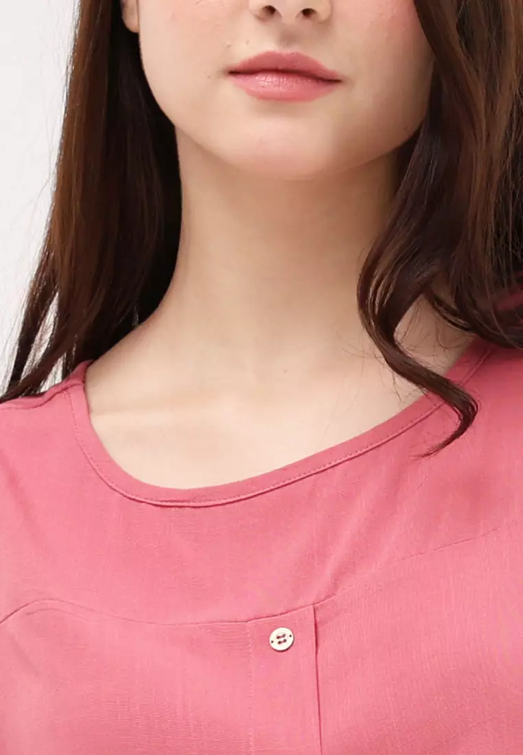 Short Sleeves Roundneck Blouse