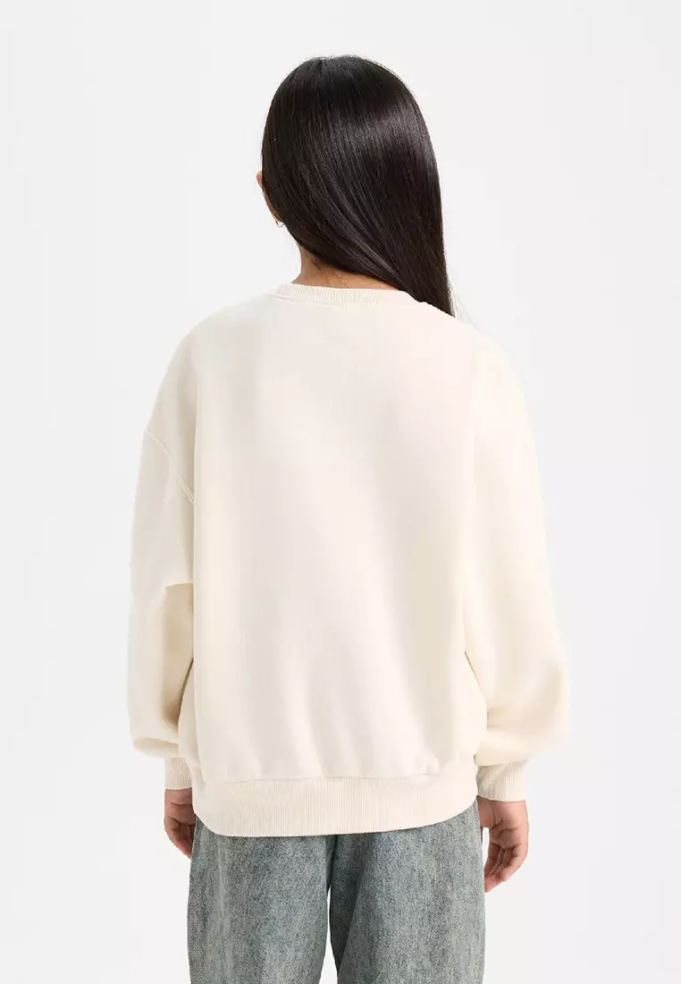 Relax Fit Crew Neck Printed Sweatshirt