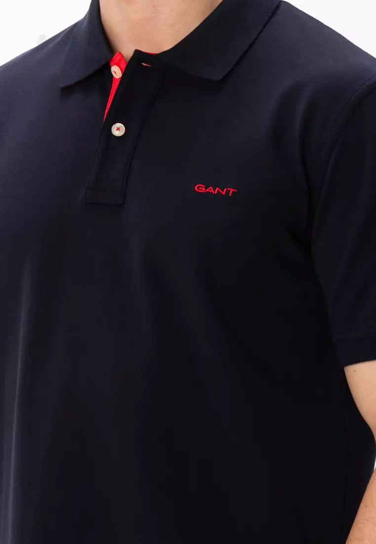 Gant Women Blue Slim Fit Pique Polo T-Shirt