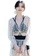 A-IN GIRLS black (2PCS) Elegant Mesh One Piece Swimsuit Set 76FDCUS67D302AGS_1