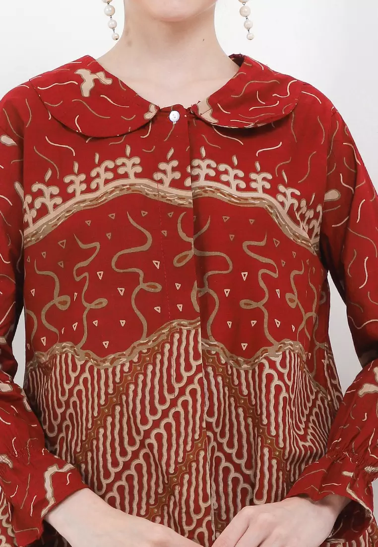 Meylika Blouse Batik Premium Wanita Casual Modern