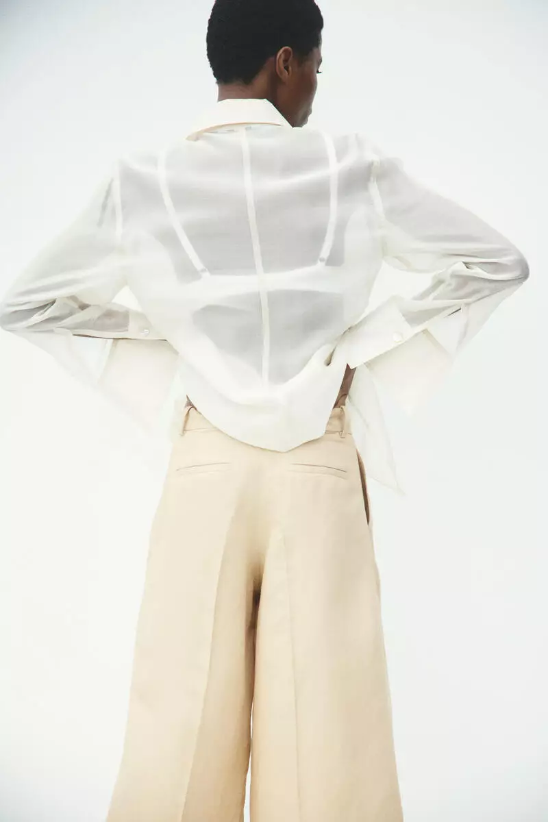Wide linen-blend culottes