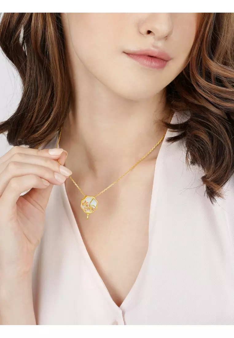 Cultural Blessings Daily Bliss 999.9 24K Solid Gold Mother of Pearl Orchid Pendant 92654P (Necklace not included)