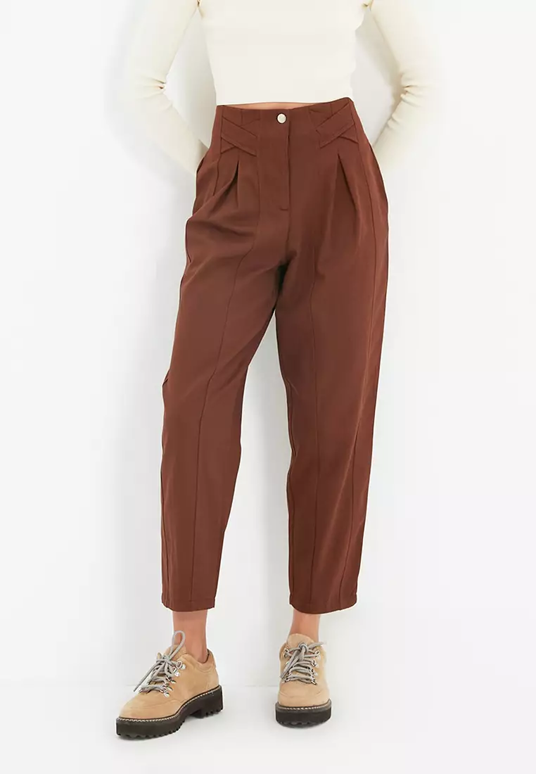 Cotton High Waist Trousers