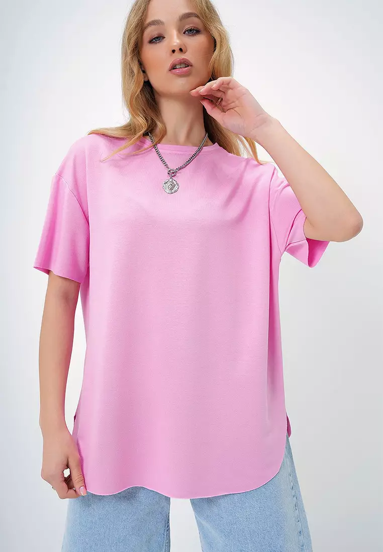 Crew Neck Oval Cut Modal T-Shirt