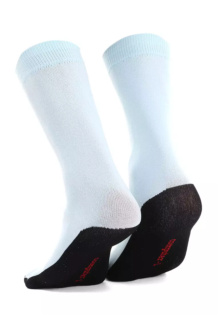 Nercyla Kaos Kaki Wanita Toe Socks Two Tone Casual Footwear Material Spandex ORIGINAL - Blue