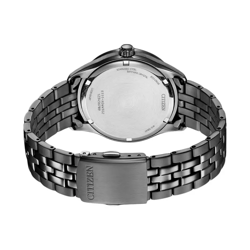 Jam Tangan Pria Citizen Eco Drive BM7567-50L Men Blue Dial Gunmetal Stainless Steel Strap