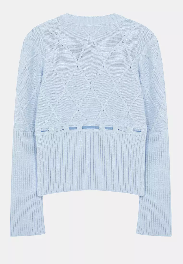Knitwear Sweater Blue Ribbon And Bow Detail