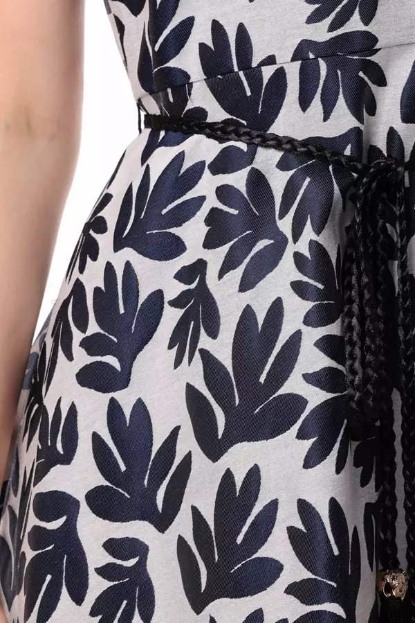 MINIMAL - Ruby - Sleeveless Jacquard Dress - Dark Navy Warna Navy_Dark