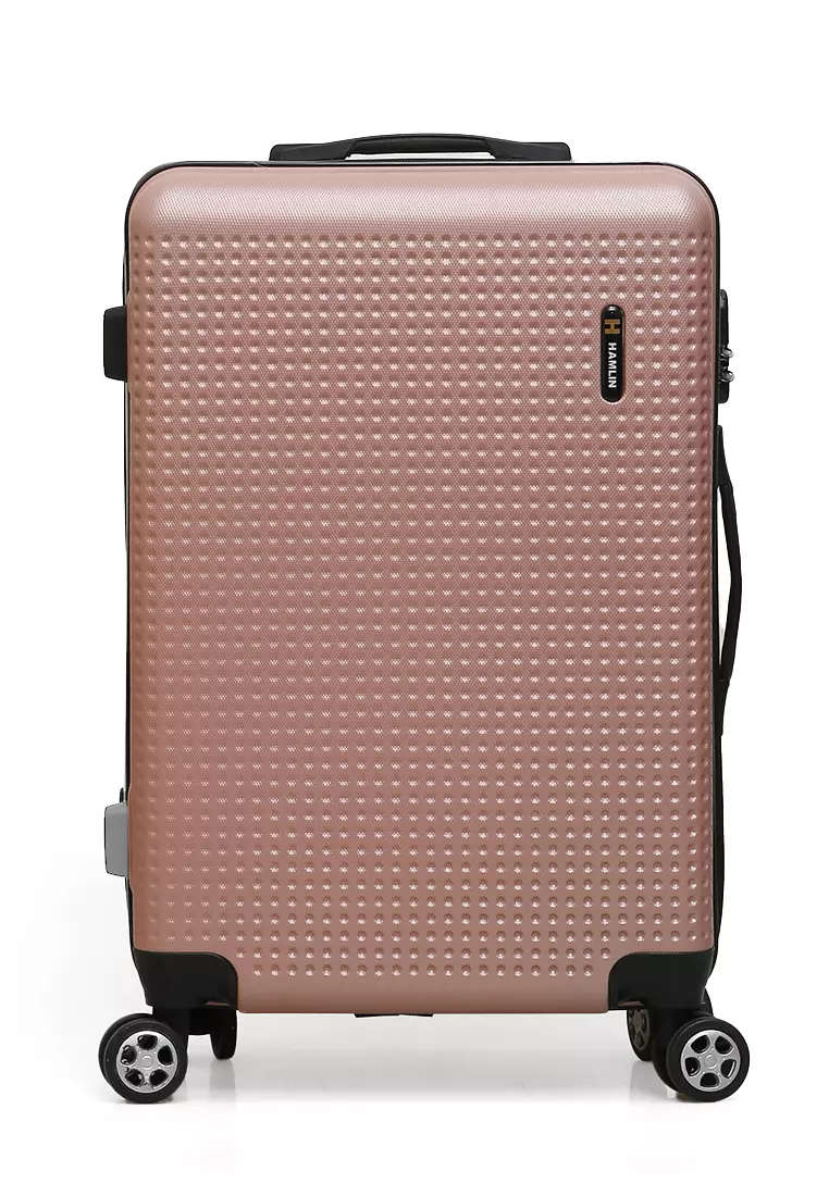 Isvara Tas Koper Hardcase One Set Unisex Large Compartment Suitcase Code Lock System Material ABS+PVC Coated ORIGINAL - Rose Gold