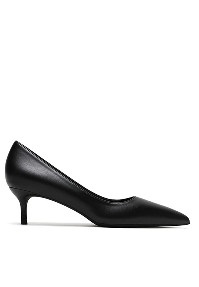 5CM Uniform Pointed Mid Heel Shoes HZL151