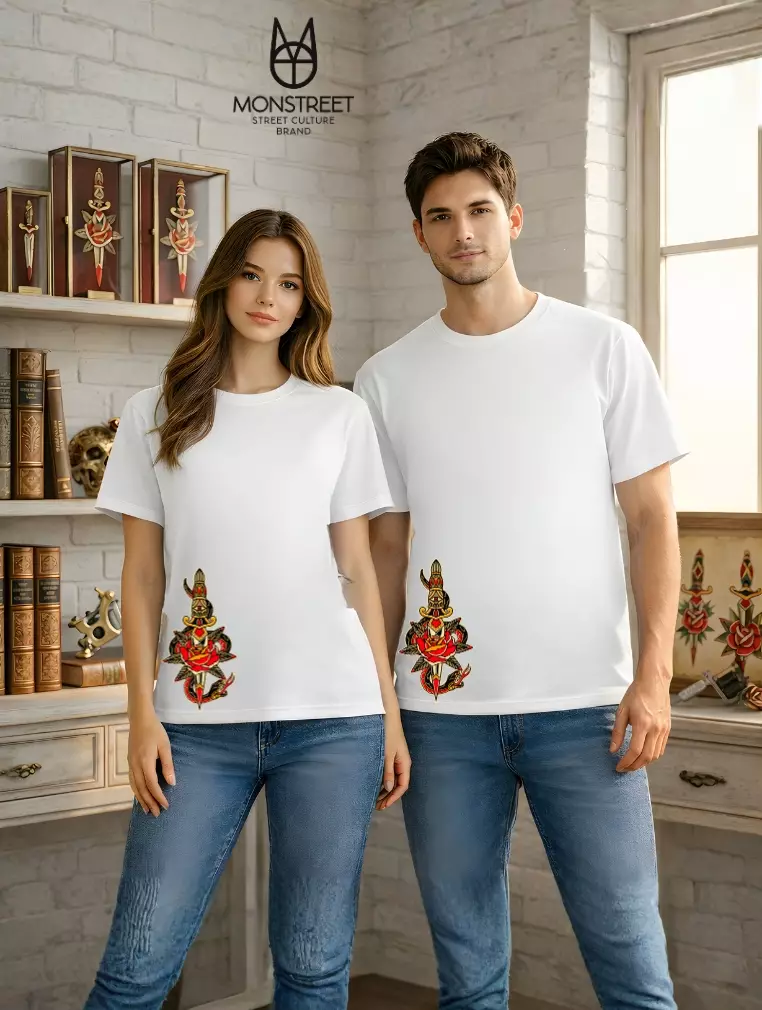Monstreet Kaos Katun Combed 24S Grafis Reguler Fit Putih Tshirt UTR229 Cotton Combed 24S Graphic Tshirt Regular Fit White Tshirt