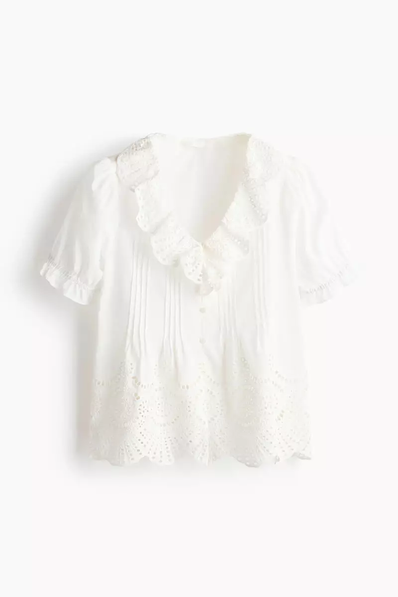 Broderie anglaise cotton blouse