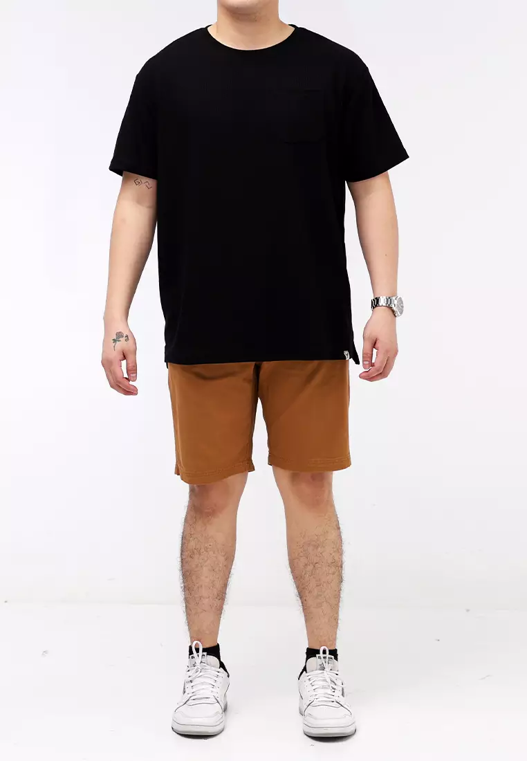Round Neck Waffle Tee Short Sleeves