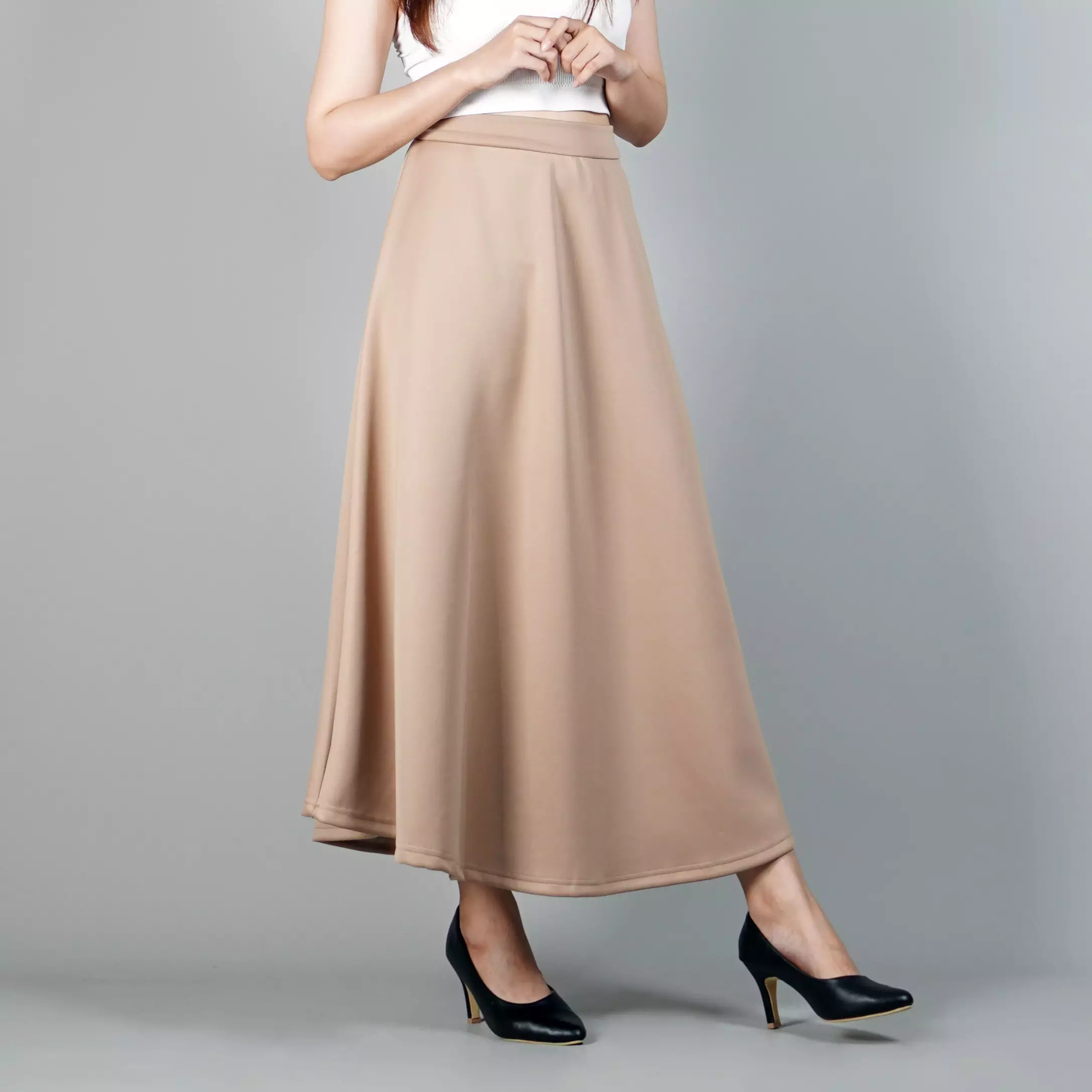 RACHEL Rok Wanita Maksi Gaya Korea Rok Maksi Maxi Skirt Flare Skirt - COKSU