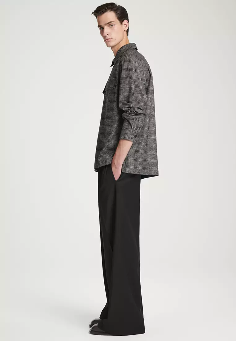 Relaxed Checked Cotton Half-Zip Shirt