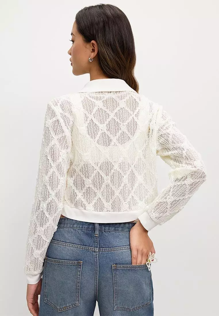 Floral Semi-sheer Crop Top