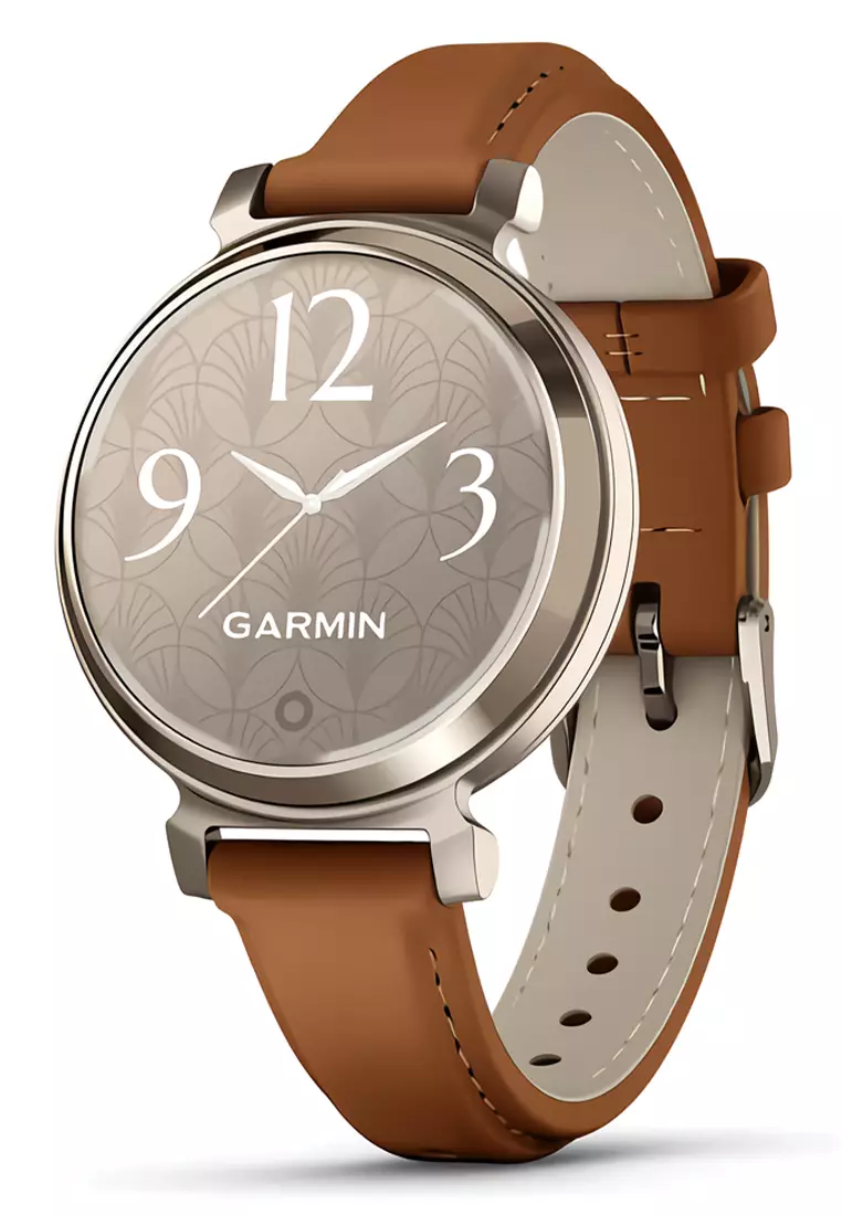 Garmin Lily 2 Classic - Jam Tangan Pintar Wanita - Smart Watch - Cream Gold with Tan Leather - 010-02839-60