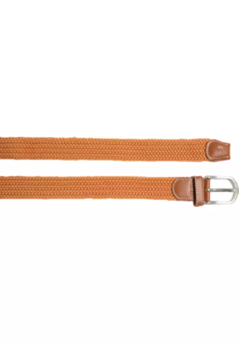 Fabric belt for Men and Women -Elastic belt -Woven stretchable belt plus size -Canvas Belt for men and women in Tan color -Oxhide Tan BCN