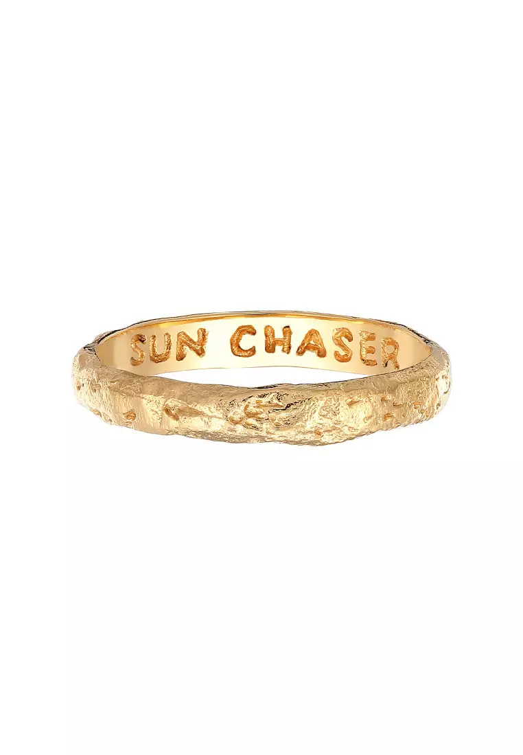 EXCLUSIVE Cincin Perhiasan Perak 925 Pria Band Chaser Gold Plated