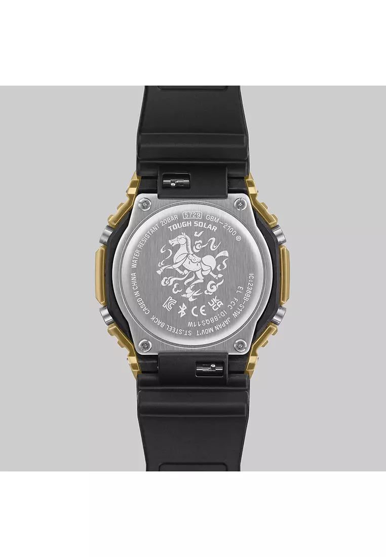 GBM-2100CX-9A Men Analog-Digital Watch Black Resin Band