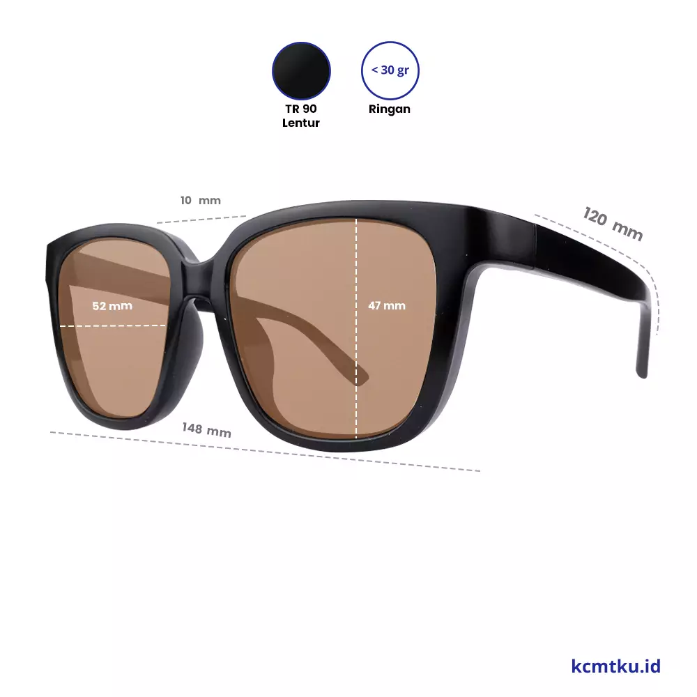 Hitori Eyewear Sunglasses Anti UV - Black Brown