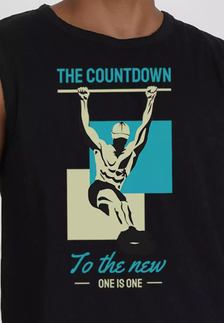 To The New You 黑色棉质无袖健身/训练背心