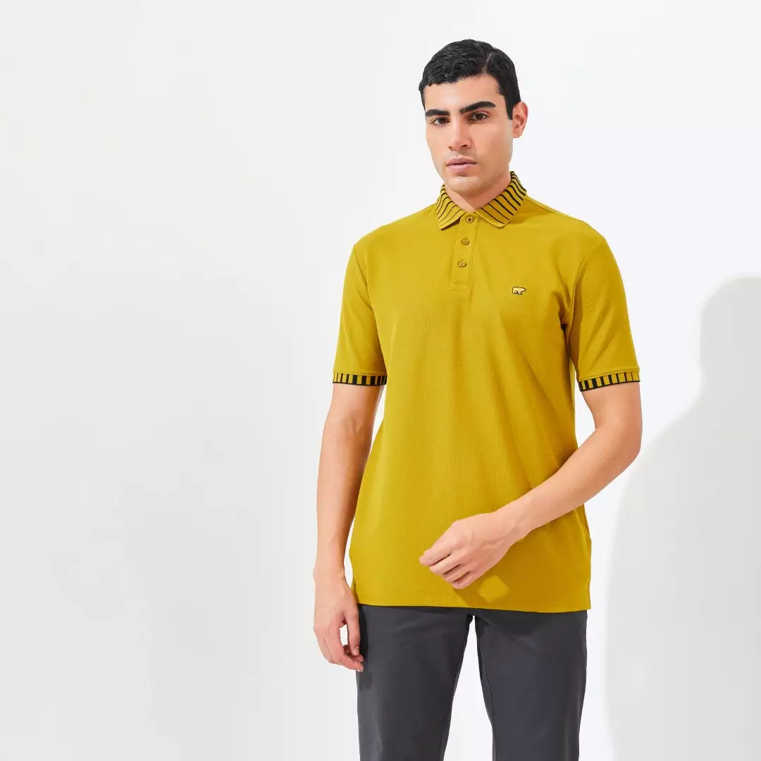 Jack Nicklaus Ben Polo Shirt Pria Regular Fit Golden Palm Colour Golden Palm