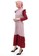 Evernoon red Ghina Gamis Tartan Muslimah Long Casual Wanita Regular Fit - Maroon CC1F6AA976B1D2GS_3