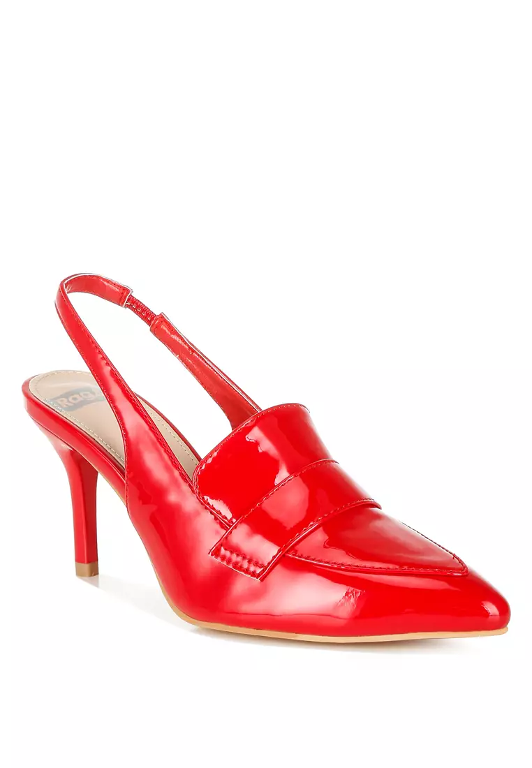 Slingback Loafer Sandals In Red