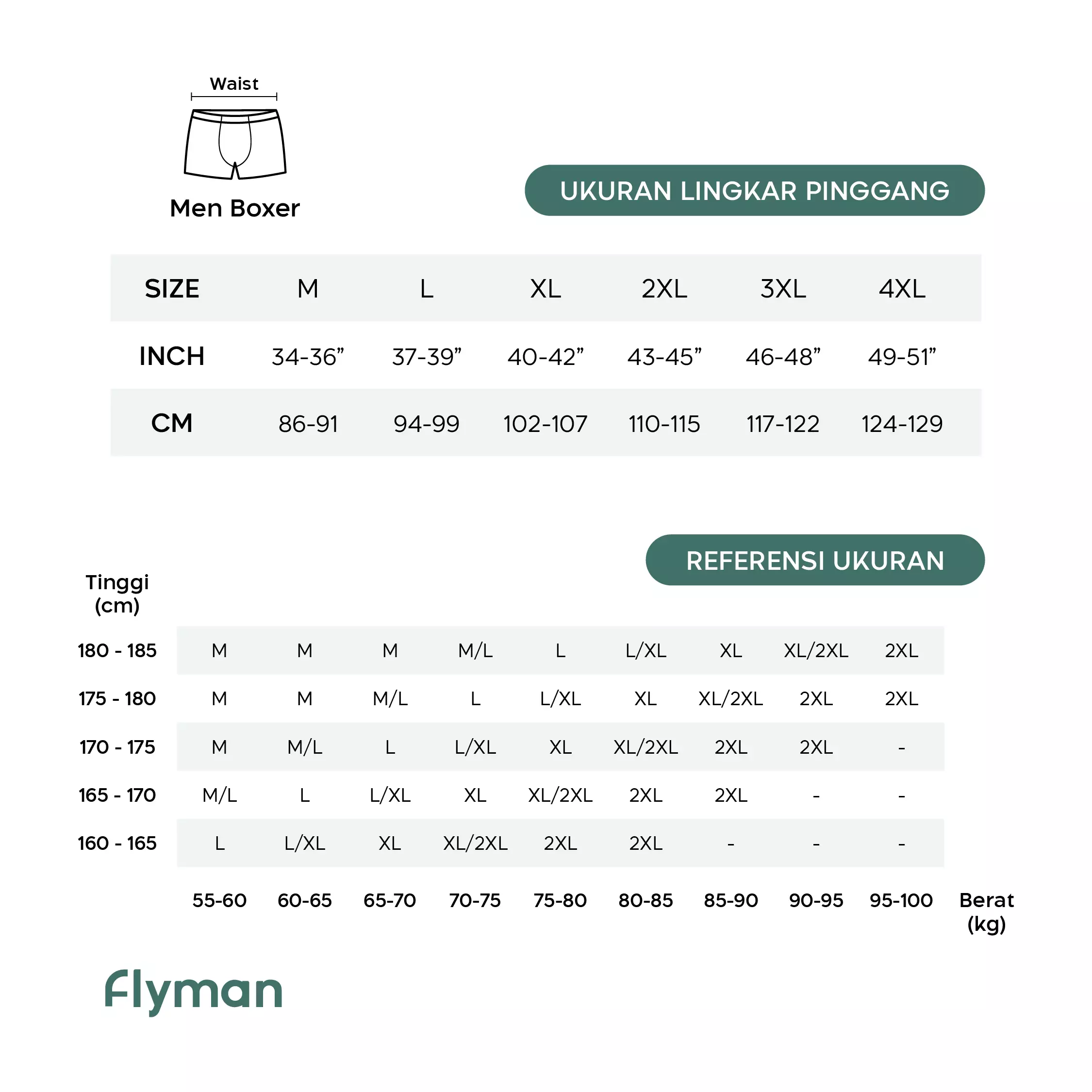Flyman Celana Dalam Boxer Pria Panjang 3 PCS FM 3225