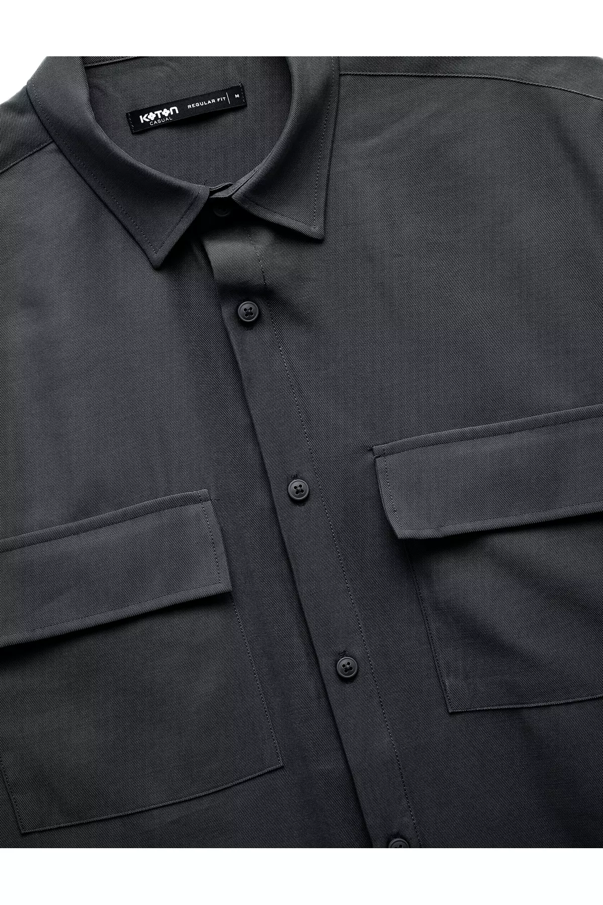 Buttoned Classic Collar Flap Pocket Detailed Rayon Regular Fit Viscose Short Sleeve Shirt