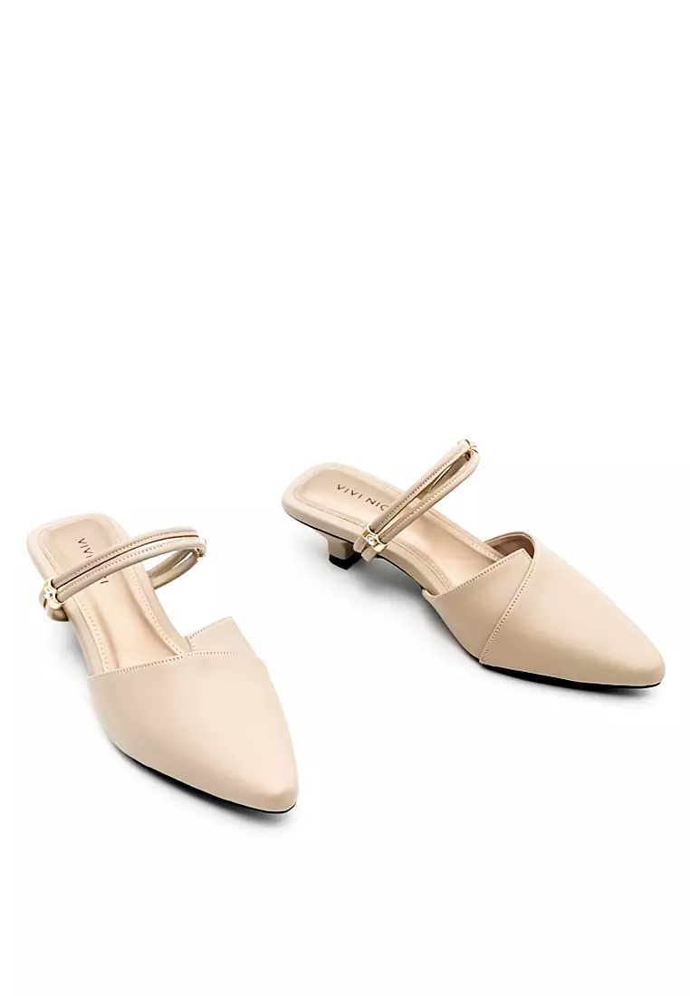 VIVI NICI - Blair Sandal Mules Hak 3 Cm Cannoli Cream