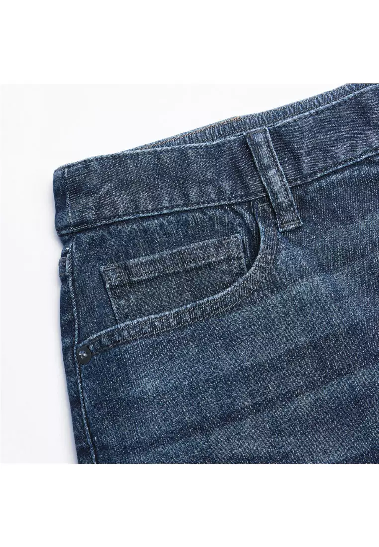 Men's Stretchy Denim Slim Low Rise Shorts (180° Elastic Waist) 01106225