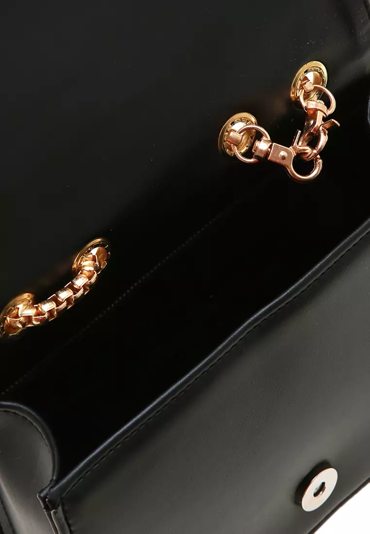 Vika Tas Selempang Premium Tali Panjang Design Elegant Woman Bag - Black