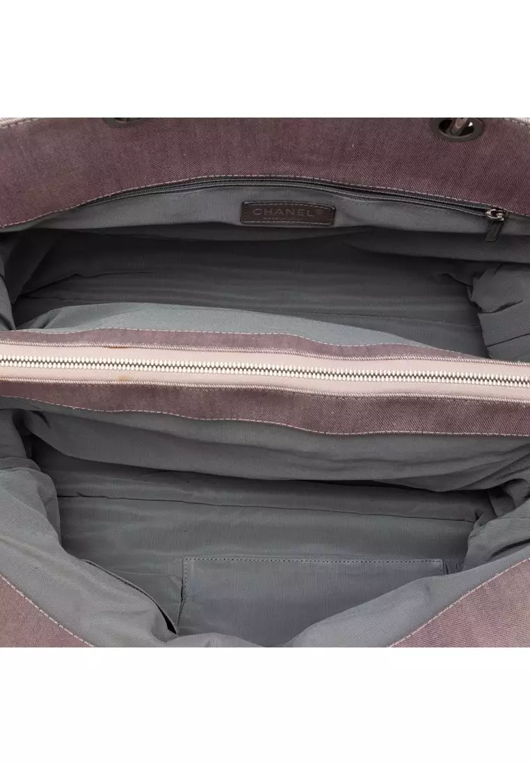 Pre-Loved Chanel Large Cc Quilted Denim Tote