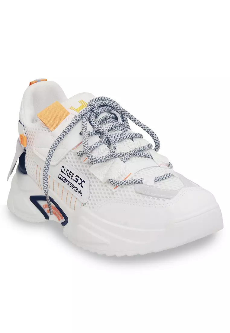 Anando Sepatu Sneakers Tali Pria Kombinasi Warna Casual Sport Shoes Stylish Material Mesh ORIGINAL - Orange