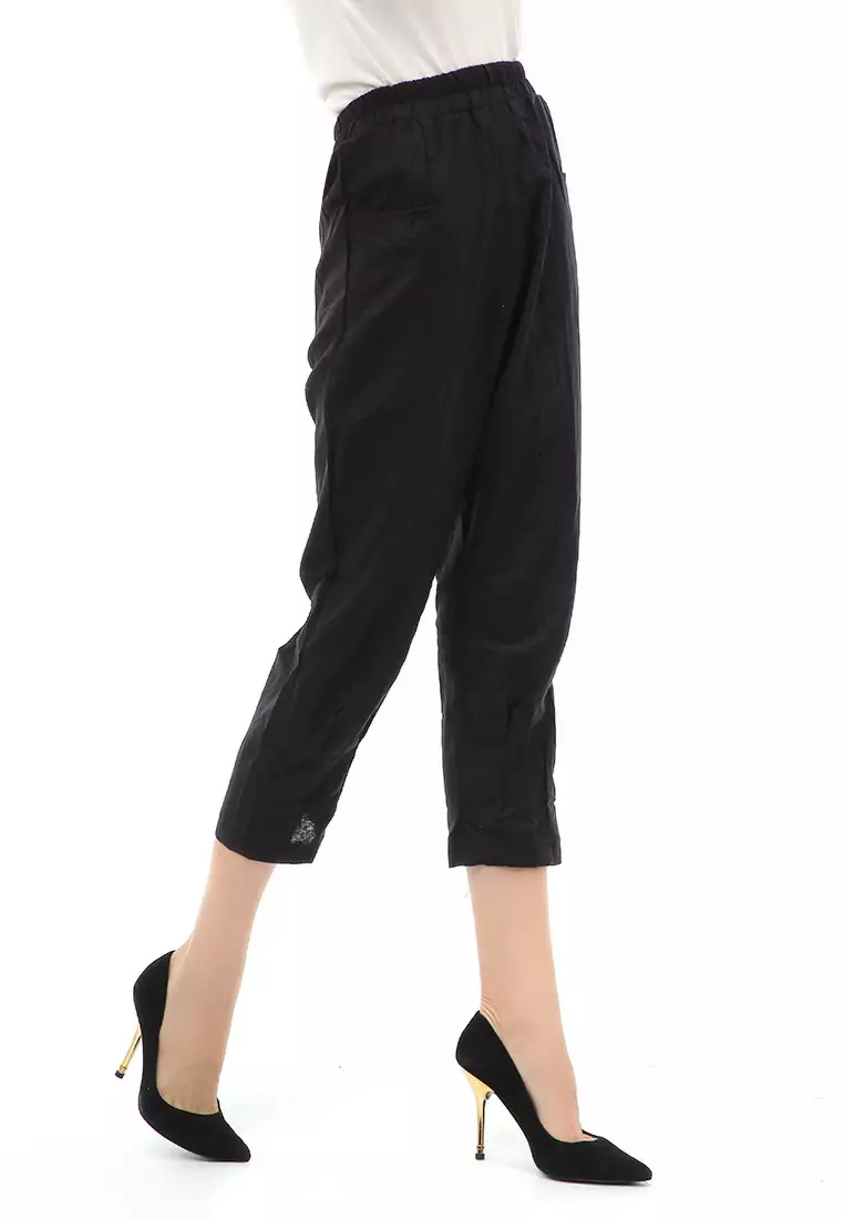 Jourel Long Pants Kasual Wanita Highwaist Staylish Material Linen ORIGINAL